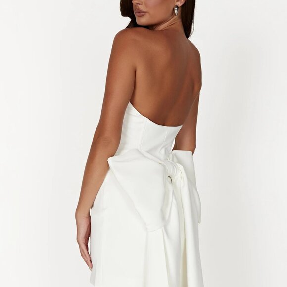 Meshki White Strapless Bow Mini Dress - Picture 4 of 5
